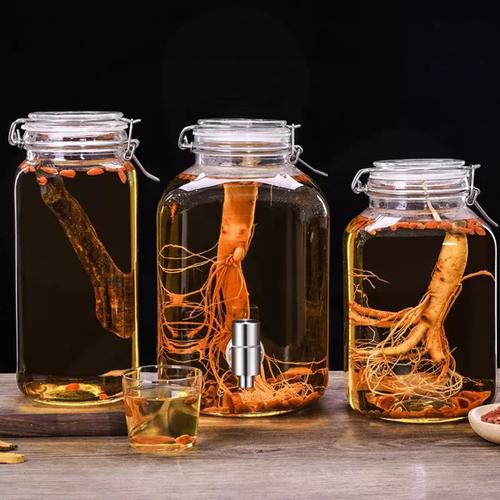 泡酒玻璃罐子玻璃瓶卡扣盖密封罐酿酒厂白酒坛子人参鹿茸装酒容器